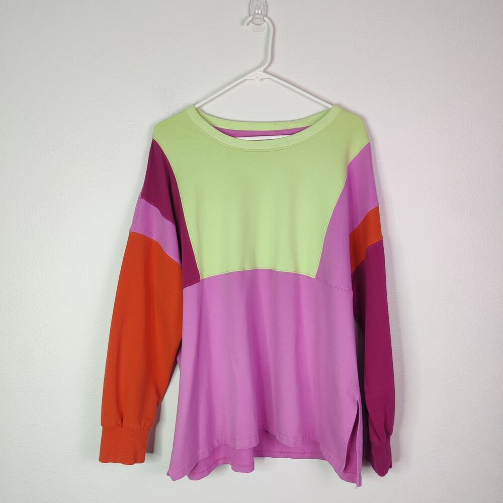 Nani Active Colorful Retro Colorblock Crewneck Sweatshirt XL Swimwear Coverup